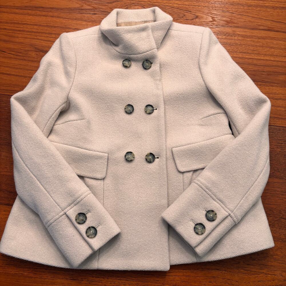 Joie Women's Cream Wool Pea Coat Size XS